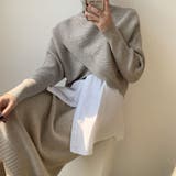 ベージュ | クロスデザインニット【AW】 | aimoha 