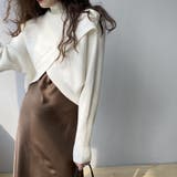 ホワイト | クロスデザインニット【AW】 | aimoha 