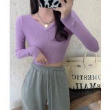 ミニ丈ハートネックリブニットトップス 韓国ファッション ニット | aimoha  | 詳細画像11 