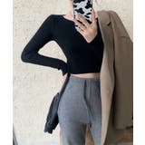 ミニ丈ハートネックリブニットトップス 韓国ファッション ニット | aimoha  | 詳細画像21 