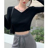 ミニ丈ハートネックリブニットトップス 韓国ファッション ニット | aimoha  | 詳細画像22 