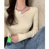 ミニ丈ハートネックリブニットトップス 韓国ファッション ニット | aimoha  | 詳細画像38 