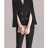 ケープジャケット風スーツセットアップ 韓国ファッション ハイウエスト | aimoha  | 詳細画像3 