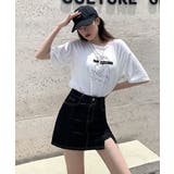 Jasmine スリットいりデニムミニスカート 韓国ファッション | aimoha | 詳細画像5