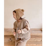 ブラウン | 韓国子供服 暖かいパイピングボアベスト 韓国子供服 | aimoha kids
