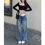 2WAYワイドデニムパンツ ワイドパンツ 韓国ファッション | aimoha  | 詳細画像8 