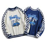 スウェット ブロックチェック切り替えプリントハイネックスウェットストリート系 | HOOK | 詳細画像12