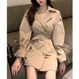 ベージュ | 【Jasmine】ミニ丈トレンチコート＆トレンチワンピース 韓国ファッション ツ… | aimoha 