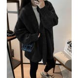 ブラック | シンプルチュニックトッパー カーディガン 韓国ファッション | aimoha 