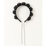 ベルベット生地リボンとビジューパールのロマンティックカチューシャ 量産型 | aimoha | 詳細画像5