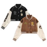 ブルゾンアメカジワッペン刺繍スタジャンジャケット クロップド丈 ストリート系 | HOOK | 詳細画像1