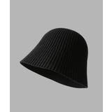 ブラック | 無地ニット編ハット キャップ 帽子 | HOOK