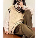 ベージュ | ユニセックス ニットベスト | aimoha 