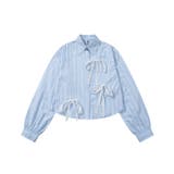 【HOOK】for girls  アシメトリーシャーリングストライプ柄シャツ | HOOK | 詳細画像8 