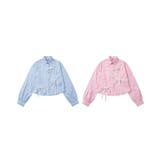 【HOOK】for girls  アシメトリーシャーリングストライプ柄シャツ | HOOK | 詳細画像2 