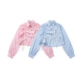 【HOOK】for girls  アシメトリーシャーリングストライプ柄シャツ | HOOK | 詳細画像1 