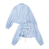 【HOOK】for girls  アシメトリーシャーリングストライプ柄シャツ | HOOK | 詳細画像4 