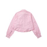 【HOOK】for girls  アシメトリーシャーリングストライプ柄シャツ | HOOK | 詳細画像6 