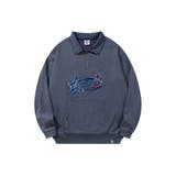 HOOK  original  アメカジパッチ刺繍デニム風ウォッシュハーフジップ | HOOK | 詳細画像2 