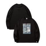 ブラック | HOOK -original- にゃんにゃんマフィアプリントロンTEE | HOOK