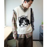HOOK -original- 猫イラストステッチニットベスト | HOOK | 詳細画像17