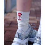 HOOK -original- メルティハート刺繍リブハイソックス | HOOK | 詳細画像6