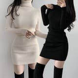 Jasmine Grandiflorum 新作タートルネックニットミニ丈ワンピース | aimoha | 詳細画像1