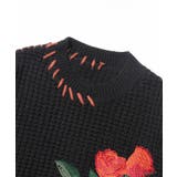 ワッフル編み手縫いステッチバラ刺繍ニット風スウェット ストリート系 オラオラ系 | HOOK | 詳細画像56