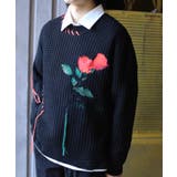 ワッフル編み手縫いステッチバラ刺繍ニット風スウェット ストリート系 オラオラ系 | HOOK | 詳細画像18