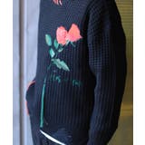 ワッフル編み手縫いステッチバラ刺繍ニット風スウェット ストリート系 オラオラ系 | HOOK | 詳細画像19