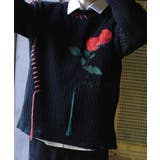 ワッフル編み手縫いステッチバラ刺繍ニット風スウェット ストリート系 オラオラ系 | HOOK | 詳細画像21