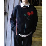 ワッフル編み手縫いステッチバラ刺繍ニット風スウェット ストリート系 オラオラ系 | HOOK | 詳細画像28