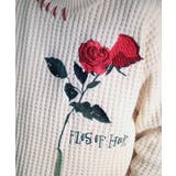 ワッフル編み手縫いステッチバラ刺繍ニット風スウェット ストリート系 オラオラ系 | HOOK | 詳細画像40
