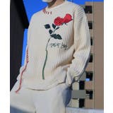 ワッフル編み手縫いステッチバラ刺繍ニット風スウェット ストリート系 オラオラ系 | HOOK | 詳細画像36