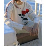 ワッフル編み手縫いステッチバラ刺繍ニット風スウェット ストリート系 オラオラ系 | HOOK | 詳細画像30