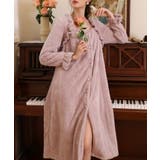 パープル | もこもこ温かルームウェアワンピース Jasmine Grandiflorum | aimoha