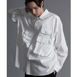 ホワイト | aimoha neo MULTI POCKET SHIRT | aimoha men