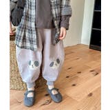 グレー | 【aimoha-KIDS-】韓国子供服 可愛い猫ワッペンプリント裾絞りパンツ  | aimoha kids