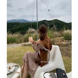 配色Vネック花柄ワンピース 韓国ファッション ワンピース | aimoha  | 詳細画像10 