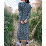 配色Vネック花柄ワンピース 韓国ファッション ワンピース | aimoha  | 詳細画像5 