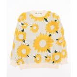 サガラ刺繍風ひまわり総柄ニット ストリート系 オラオラ系 | HOOK | 詳細画像8 
