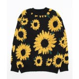 サガラ刺繍風ひまわり総柄ニット ストリート系 オラオラ系 | HOOK | 詳細画像9 