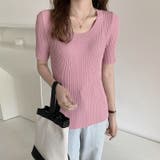 ラウンドネックシンプルカットソー 韓国ファッション ハイウエスト | aimoha  | 詳細画像3 