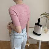 ラウンドネックシンプルカットソー 韓国ファッション ハイウエスト | aimoha  | 詳細画像4 