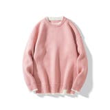 ピンク | レイヤードスタイル ニットセーター 韓国ファッション | aimoha men