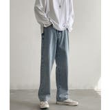 ライトブルー | ストレートワイドデニム メンズ おしゃれ | aimoha men