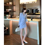 Vネックシャツ襟アシンメトリーワンピース 韓国ファッション Jasmine | aimoha  | 詳細画像3 