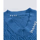 英字刺繍Vネックニットベスト ストリート系 オラオラ系 | HOOK | 詳細画像5 