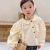 aimoha KIDS ドット柄パフスリーブ姫ブラウス | aimoha kids | 詳細画像1