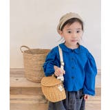 ブルー | aimoha KIDS ドット柄パフスリーブ姫ブラウス | aimoha kids